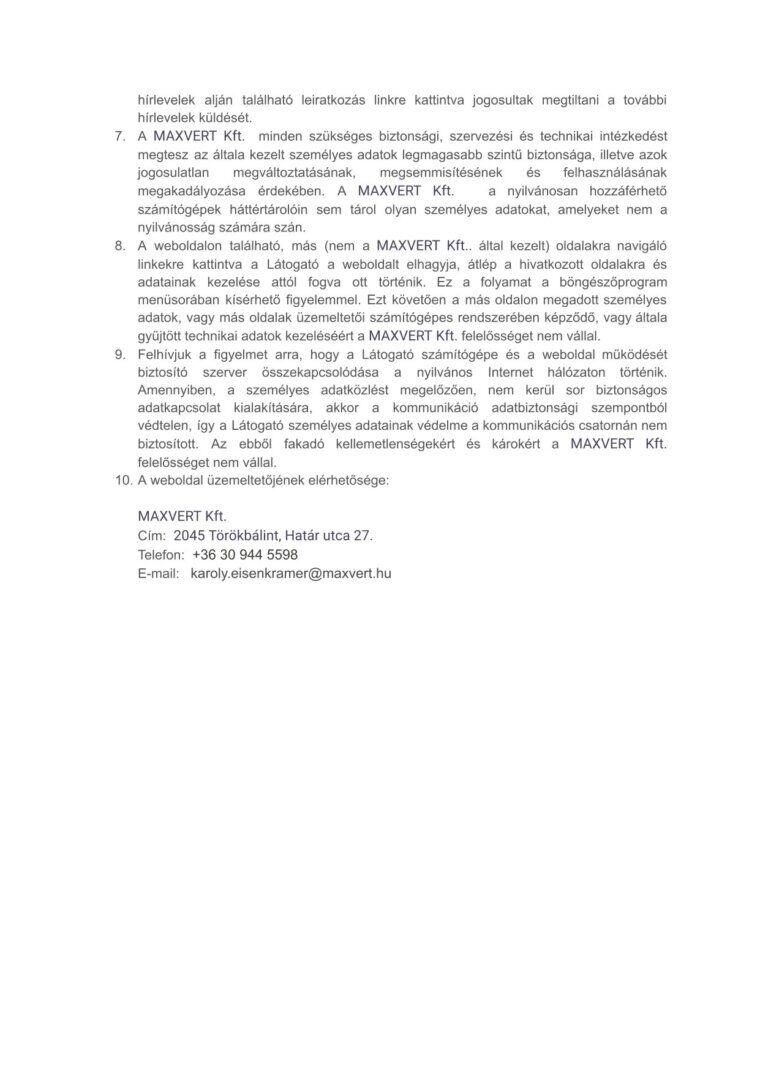 Impresszum 4. oldala
